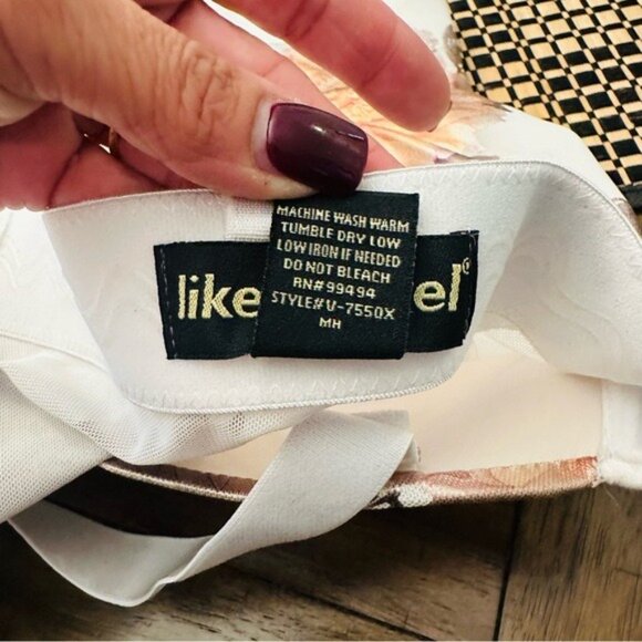 Like an Angel Cream and Gold Womens Stylish Floral Mesh Bustier Crop Top Size 3X - Picture 8 of 11